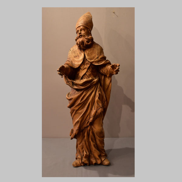 Bischofsskulptur Holz geschnitzt