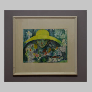 Dame mit Hut, moderne Malerei