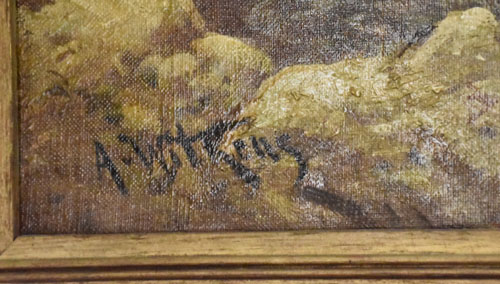 Berglandschaft, Gebirgsbach, Gemälde